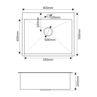 Мойка R6050H Melana ProfLine 3,0/200 сатин в комплекте с коландером